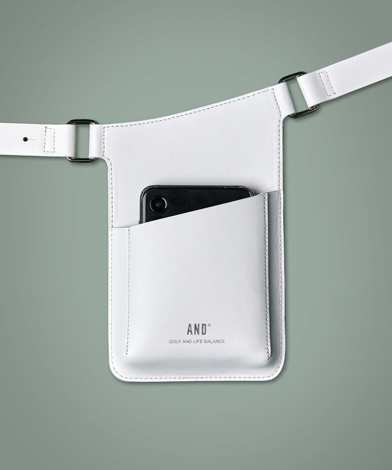 2ways Leather Phone Bag White
