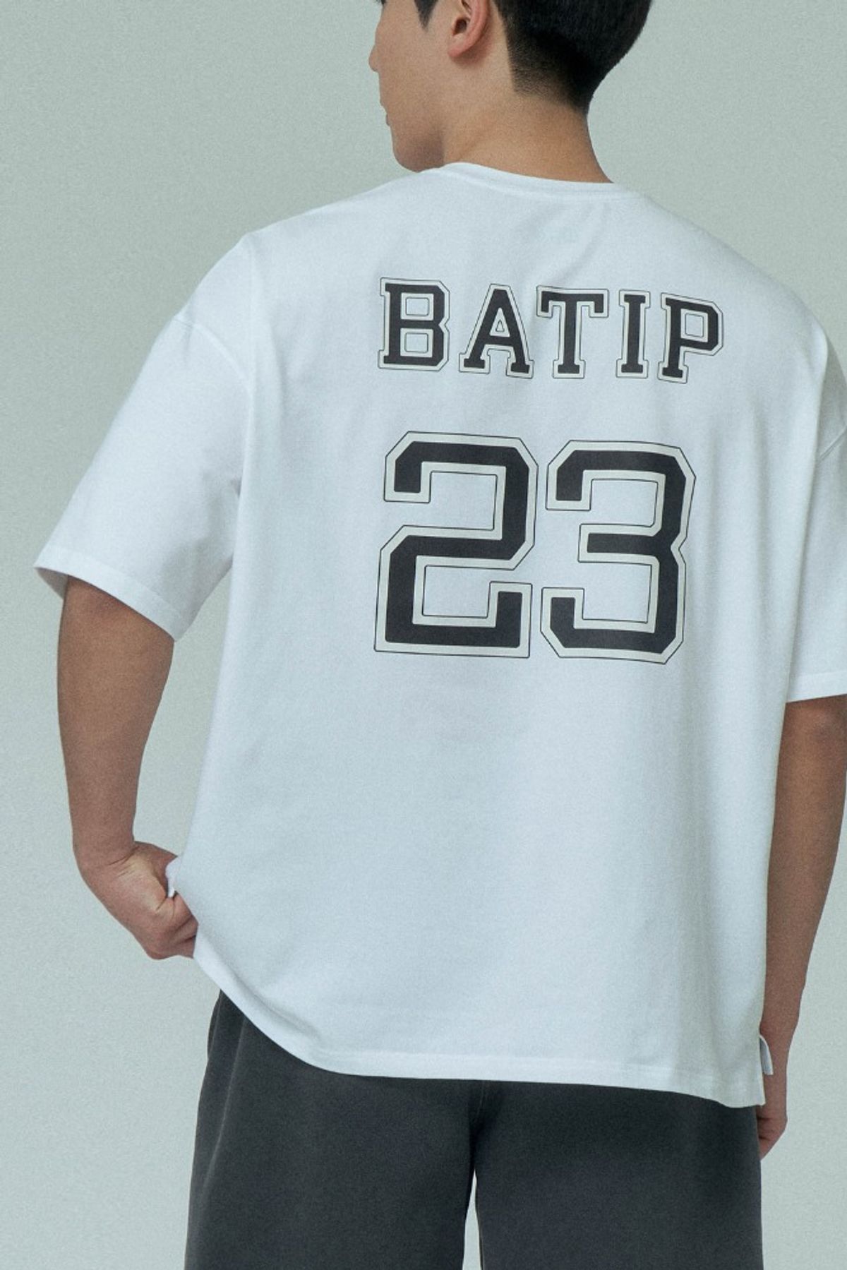 바팁(BATIP) 모달 백나염 세미오버 반팔티 화이트