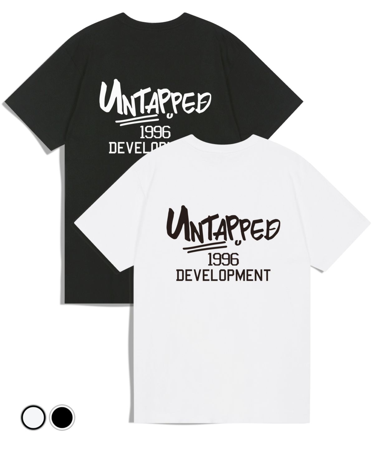 언탭트 스튜디오(UNTAPPED STUDIO) 디벨롭먼트 시그니처 퓨어코튼 빅 오버핏 반팔 티셔츠 2 COLOR