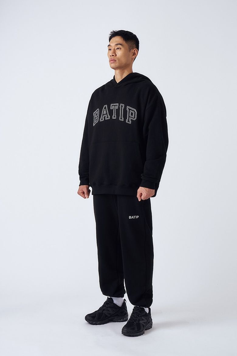 클래식 로고 와이드 조거팬츠 블랙