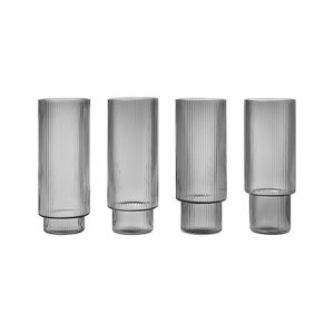 [원더라움] 리플 롱 컵(set of 4) 스모크 그레이