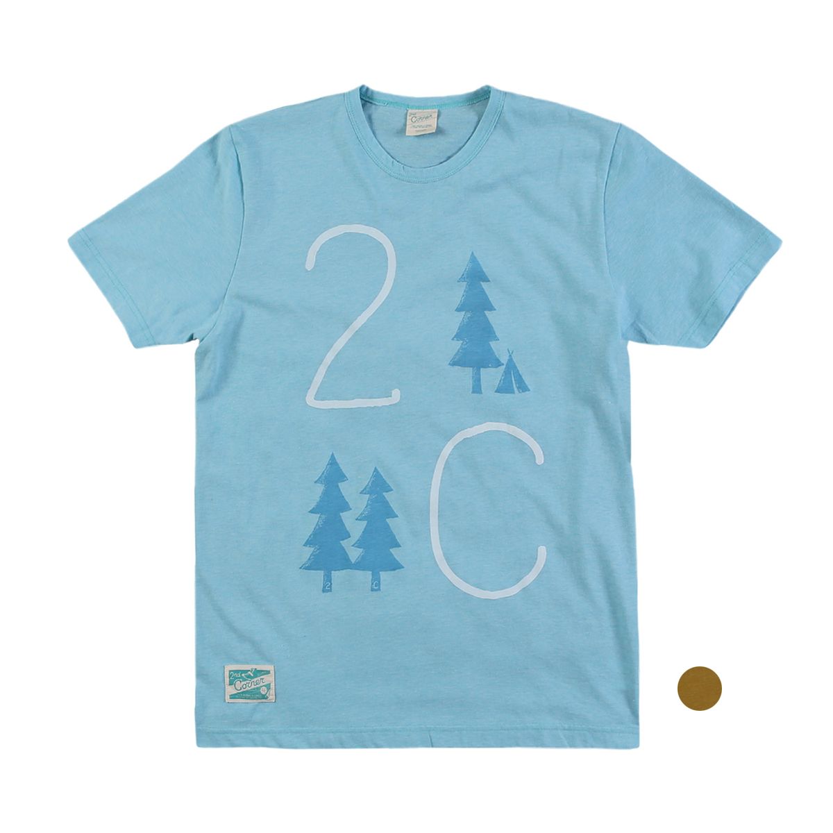세컨드 코너(SECOND CORNER) 남성  순면 그래픽 반팔 티셔츠. Second Tee