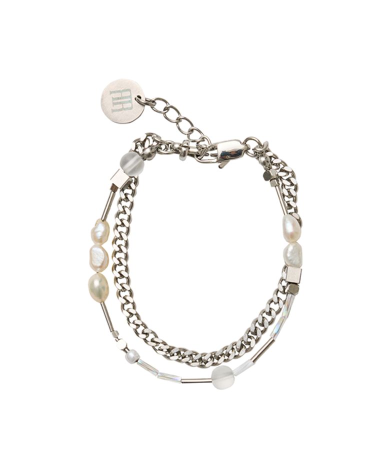 LETTO MULTI BEADS CHAIN BRACELET / VANILLA PEARL