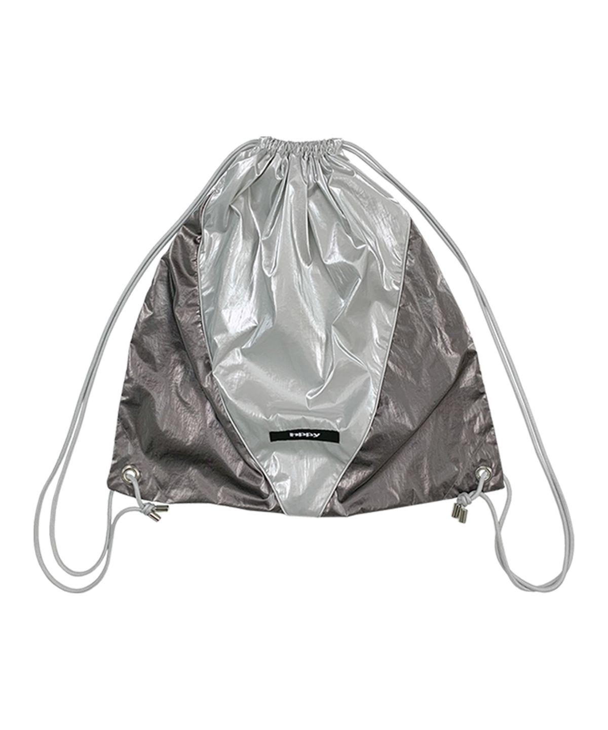 에이치피피와이(HPPY) GLOSSY STRING BACKPACK - SILVER