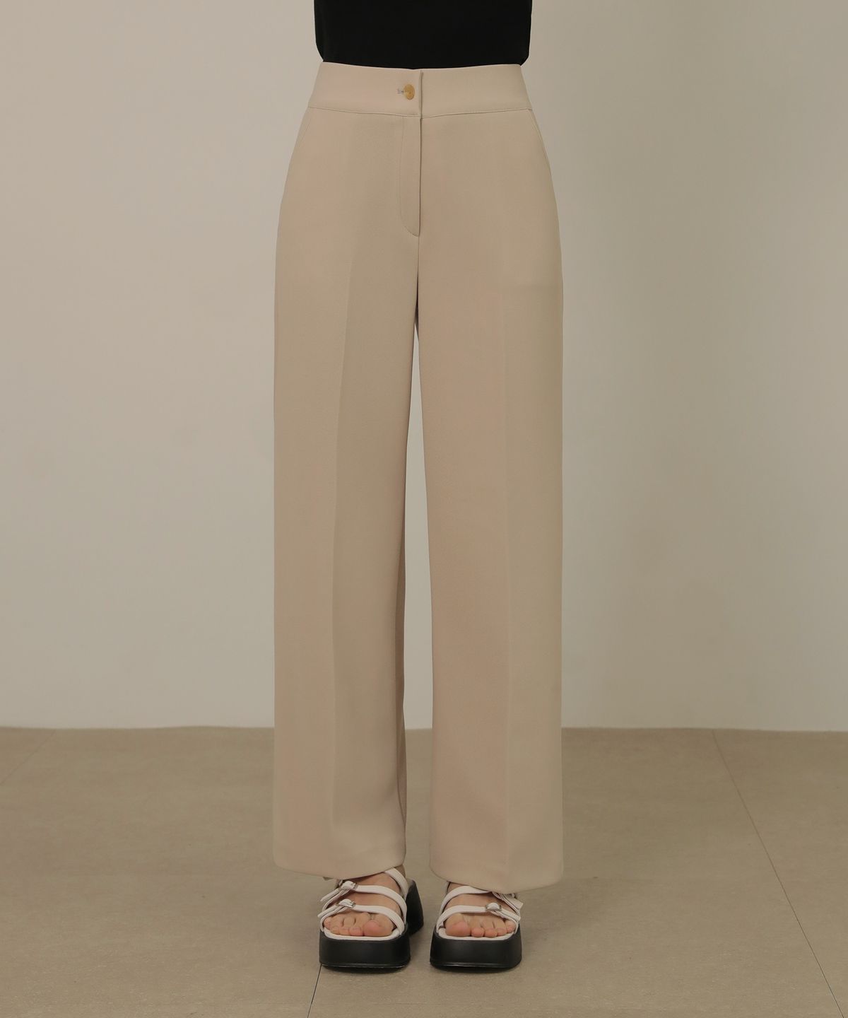 논앤논(NON AND NON) Basic High Waist Span Slacks_NSSL453 (Beige)