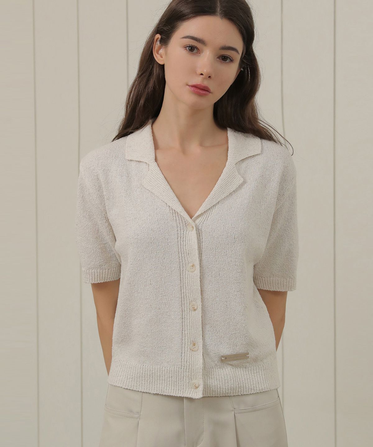 논앤논(NON AND NON) Collar Cool Knit Cardigan_NSCA471 (Hautebeige)