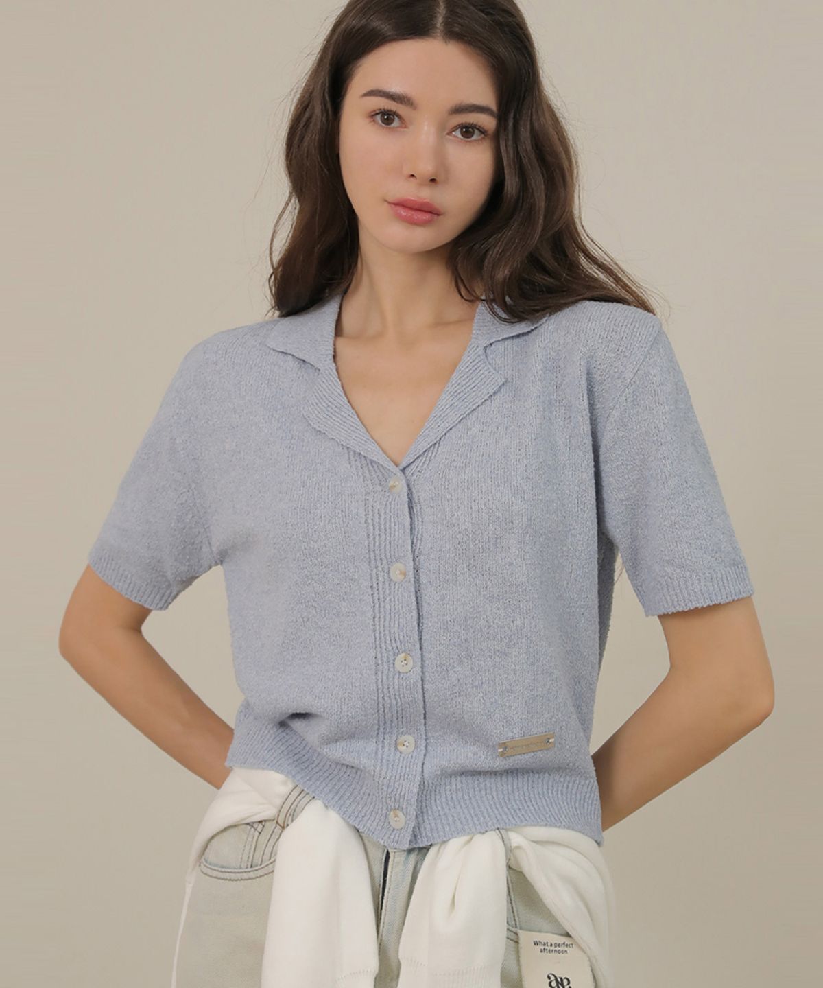 논앤논(NON AND NON) Collar Cool Knit Cardigan_NSCA471 (Skyblue)