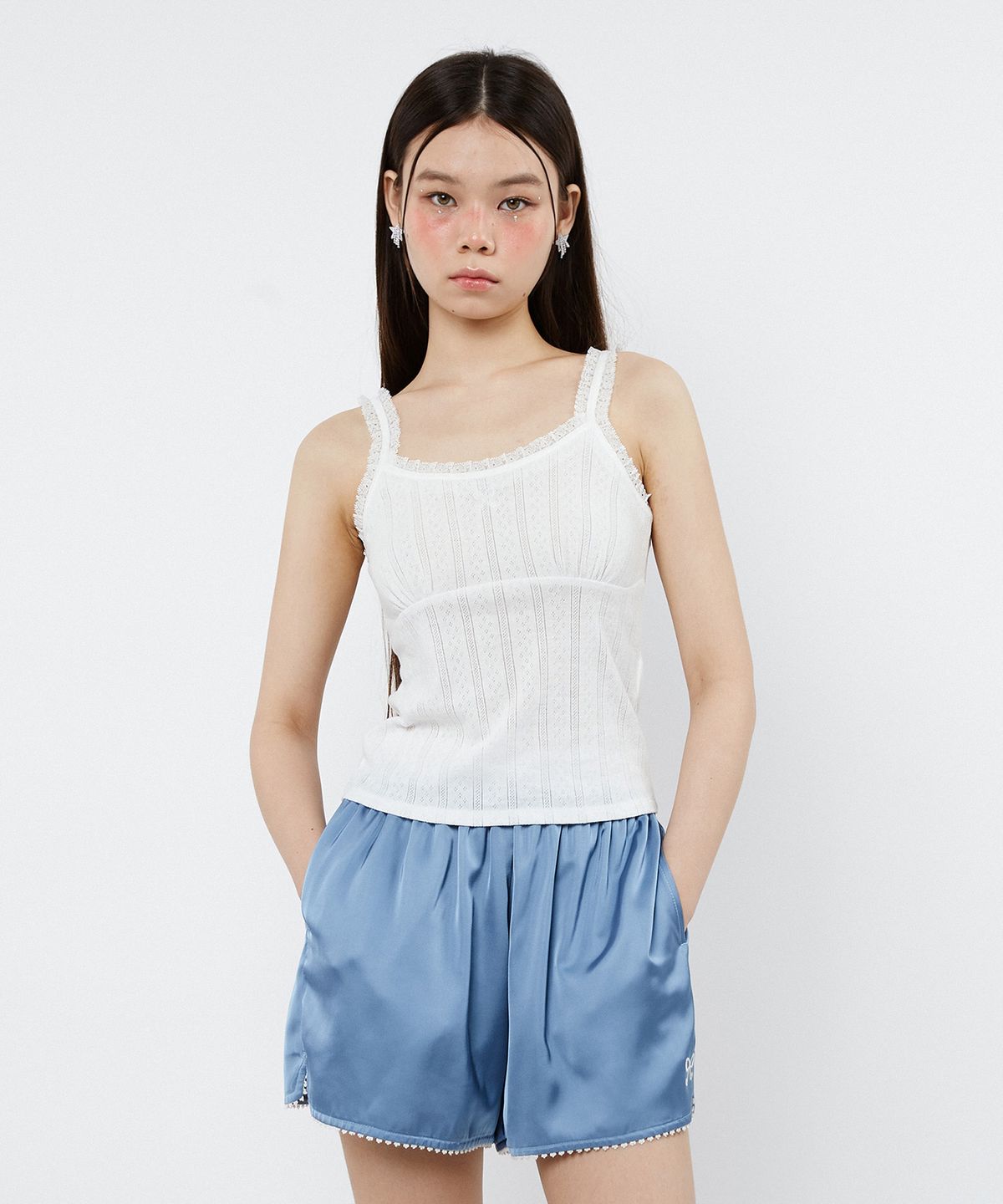 핍펫(PIPPET) Lace Punching Sleeveless (white)