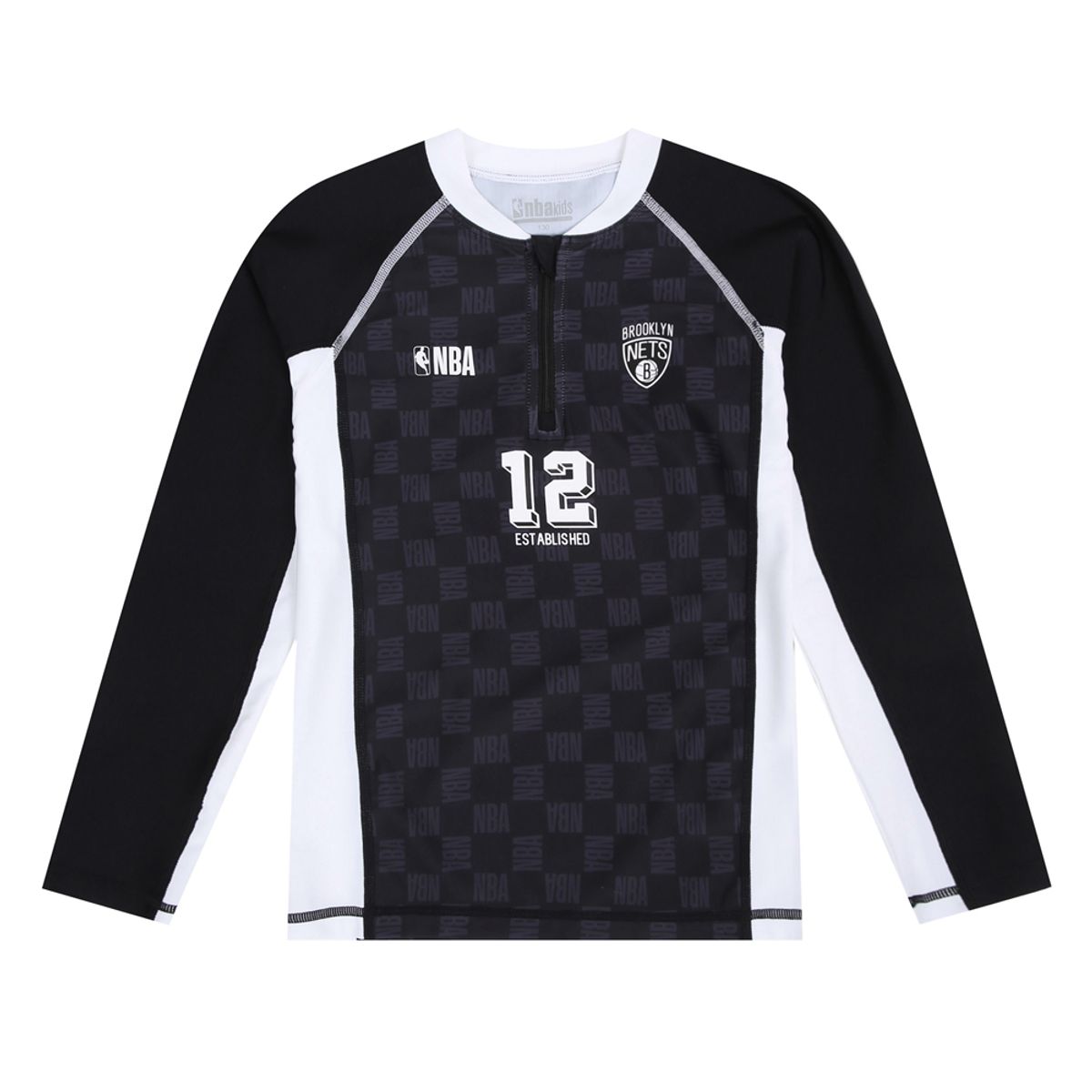 엔비에이 키즈(NBA KIDS) BKN 스포츠 반집업 래시가드(K242TS730P) 블랙