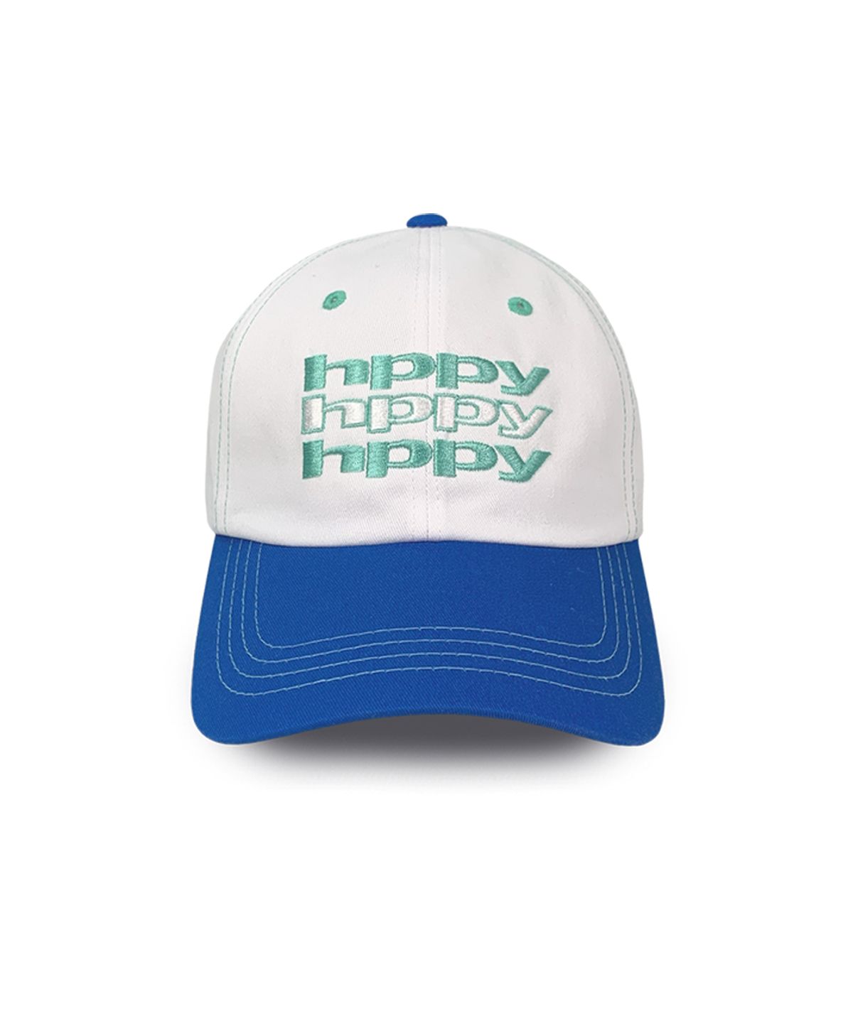 에이치피피와이(HPPY) H002 TWO TONE SIGNATURE 3 LOGO BALL CAP - BLUE