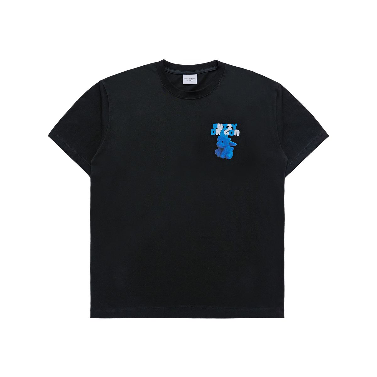 아크메드라비(ACME DE LA VIE) FUZZY FONT DRAGON SHORT SLEEVE T-SHIRT BLACK