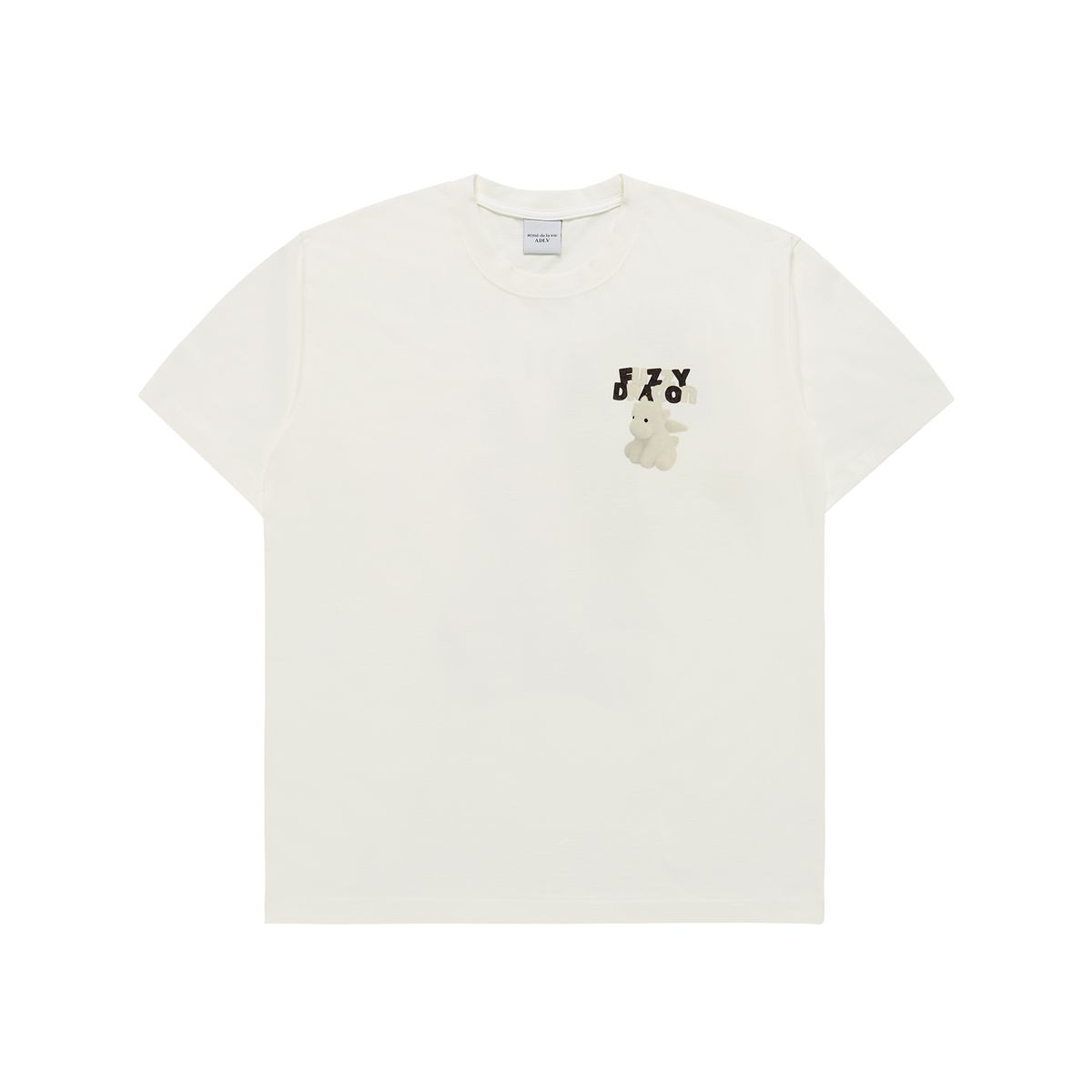 아크메드라비(ACME DE LA VIE) FUZZY FONT DRAGON SHORT SLEEVE T-SHIRT CREAM