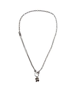 로고 펜던트 레이어드 체인 목걸이