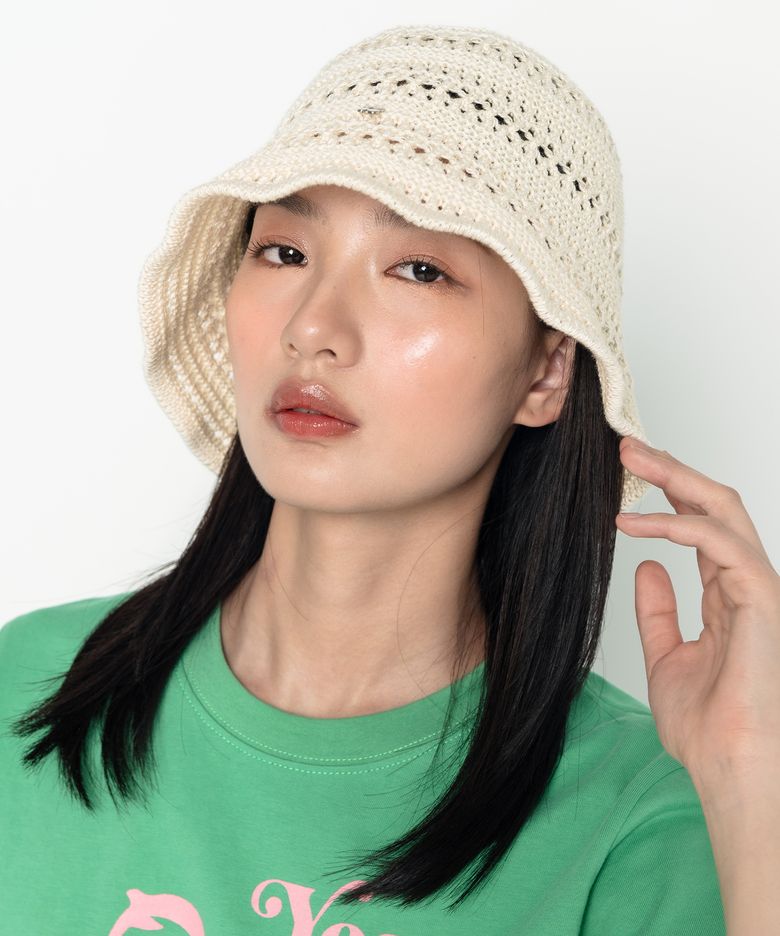 로고 썸머 버킷햇 아이보리
