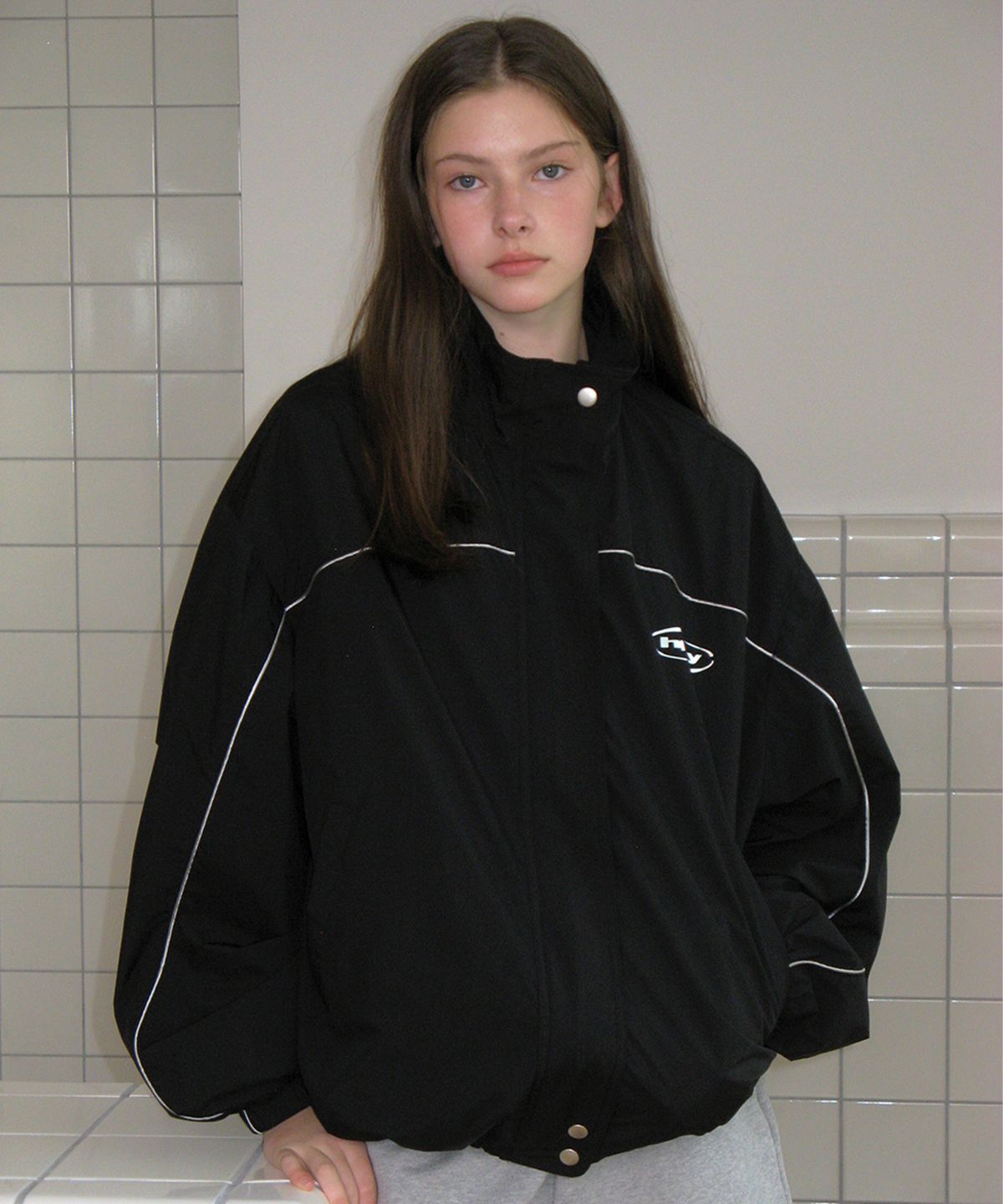 에이치피피와이(HPPY) NEW LOGO TRACK JACKET - BLACK