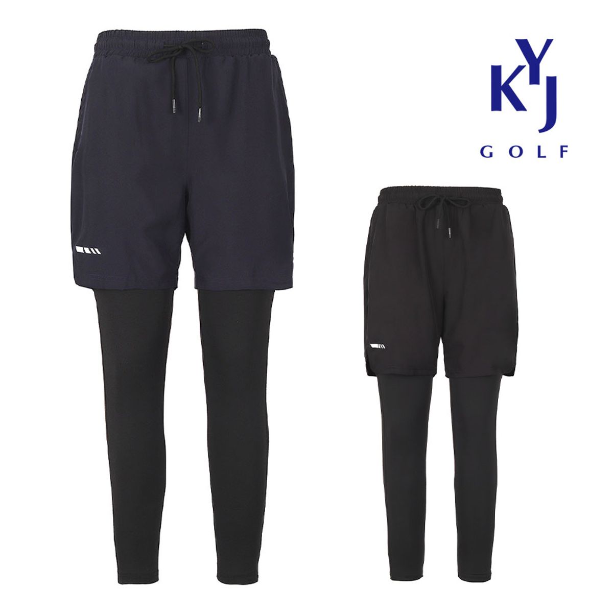 김영주 골프(KIM YOUNG JOO GOLF) 여름 짐워크 쿨링 사방 스트레치 남성 투인원 레깅스 KOMMSL28