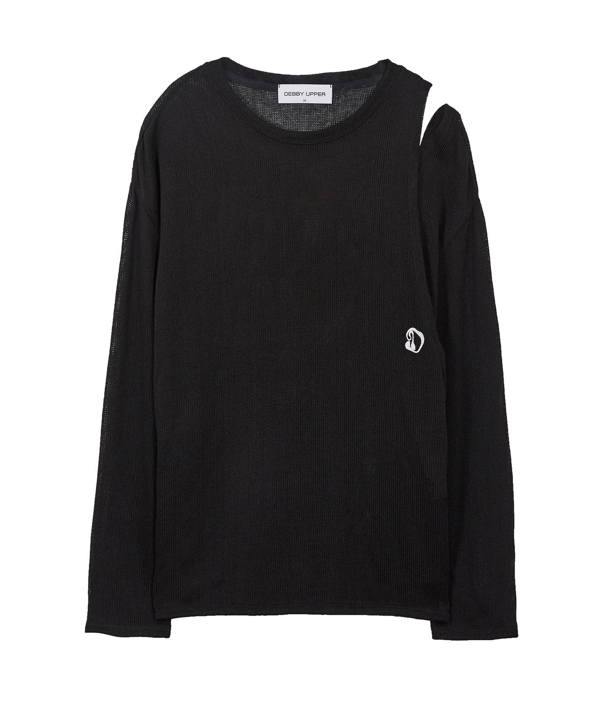데비어퍼(DEBBY UPPER) LOGO OVER FIT CUTOUT KINT_BLACK