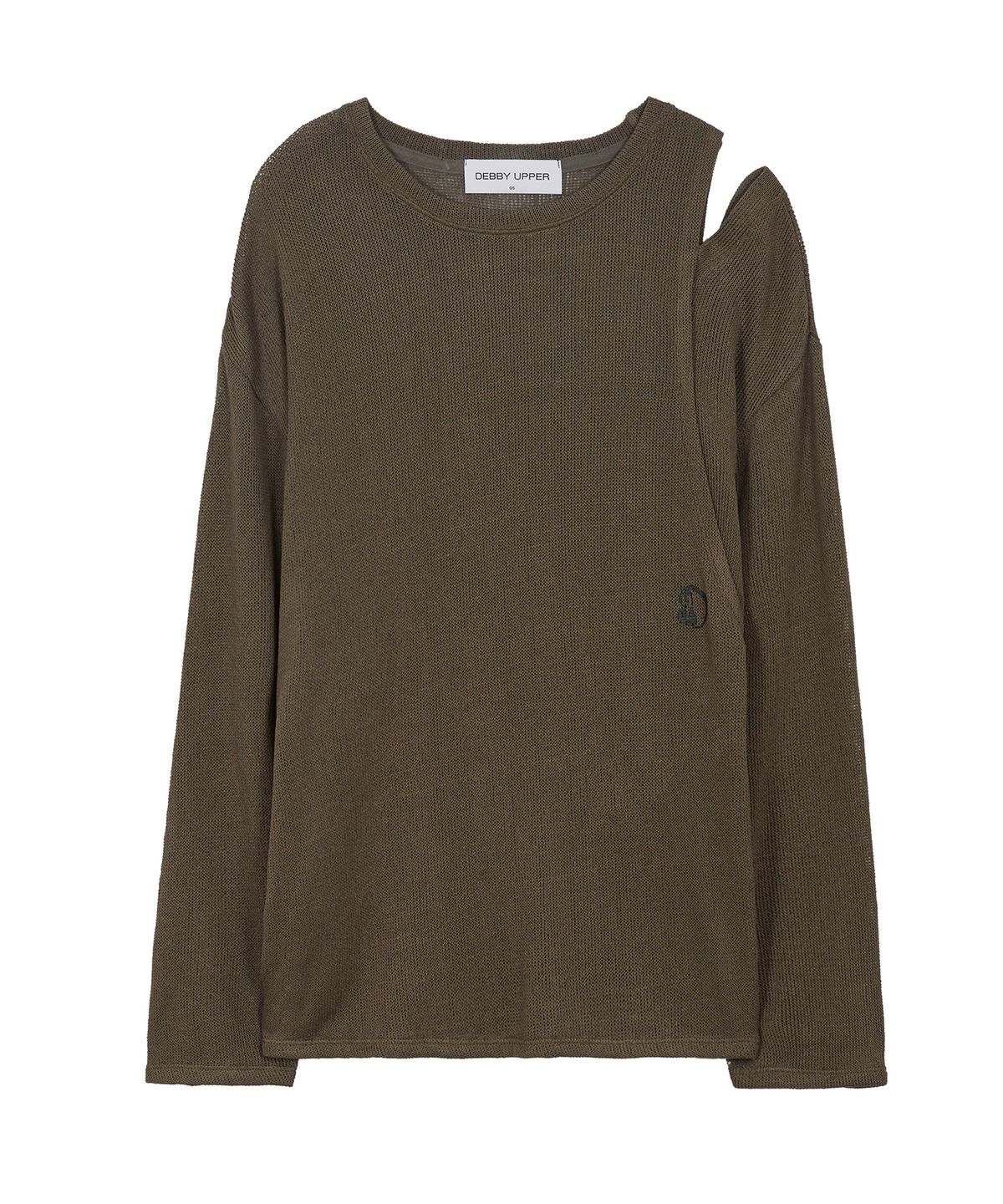 데비어퍼(DEBBY UPPER) LOGO OVER FIT CUTOUT KINT_BROWN