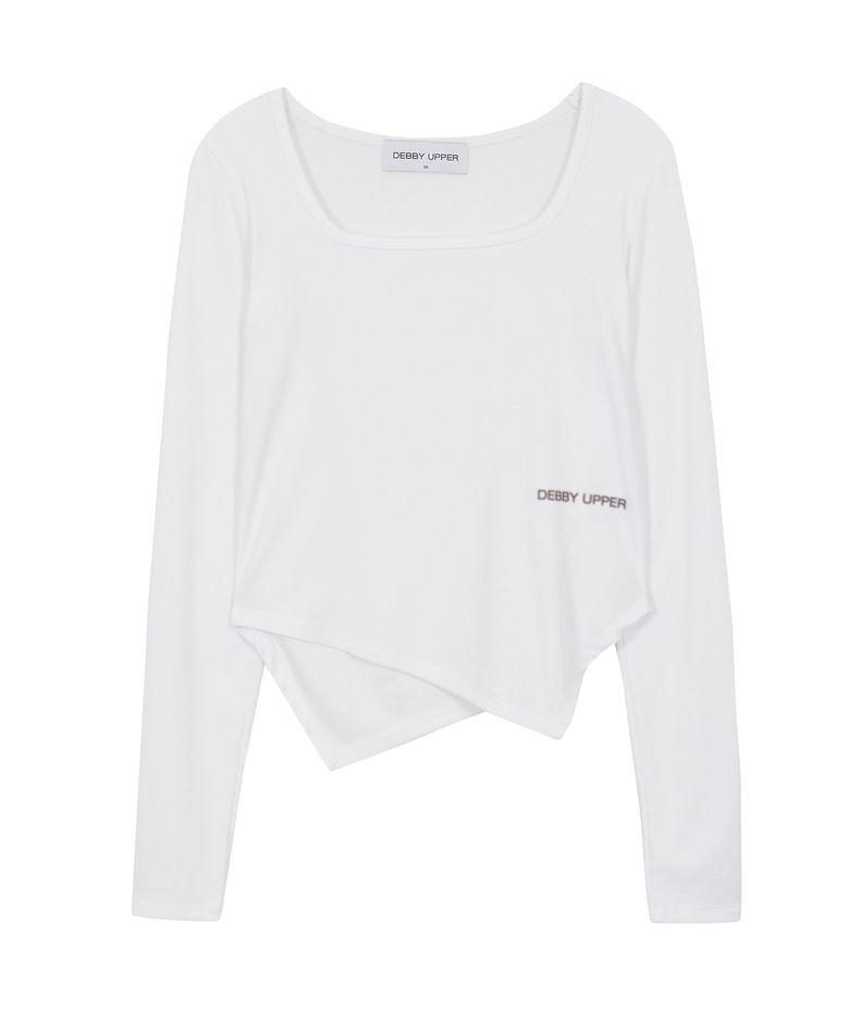 LOGO SQUARE NECK T-SHIRT_WHITE