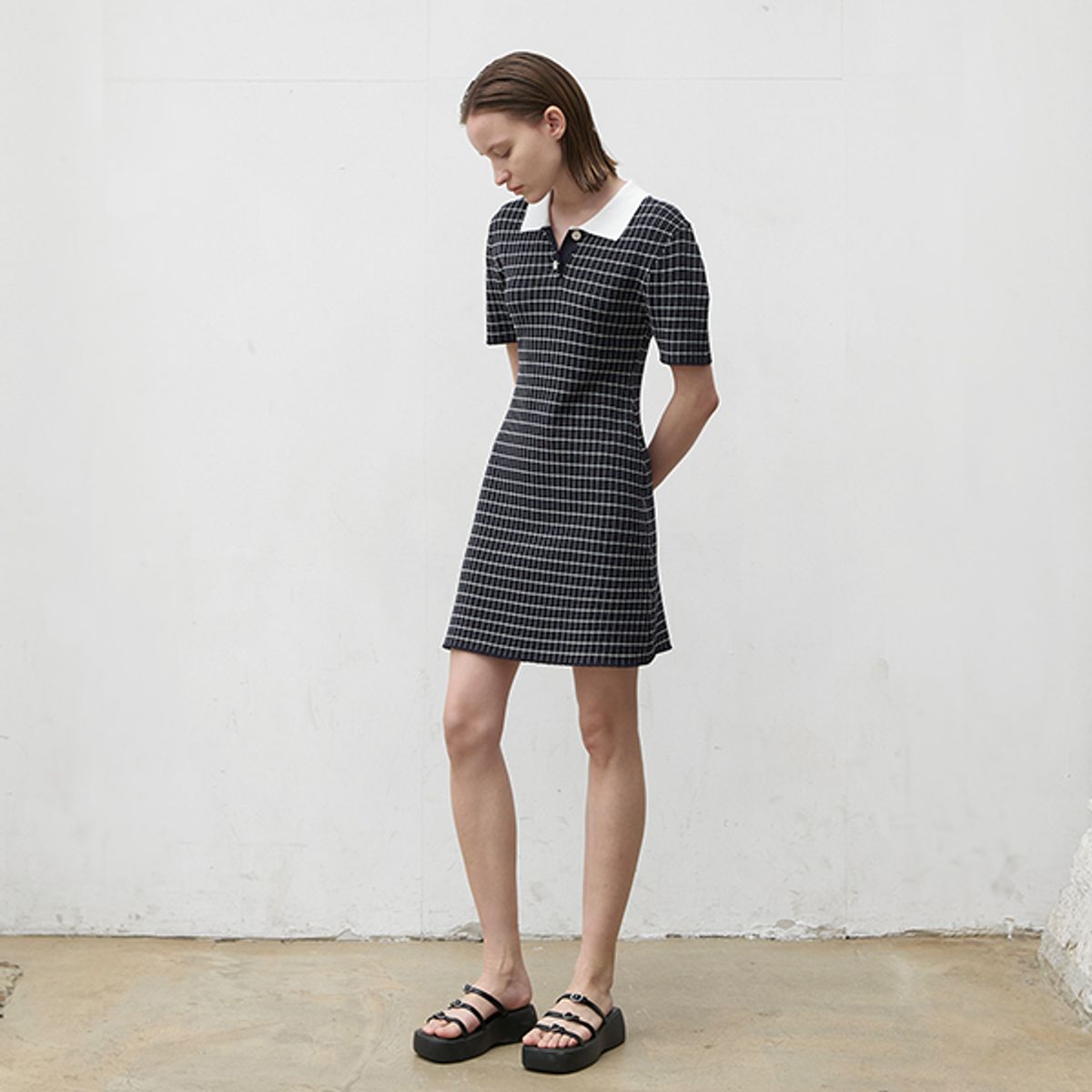 아틀리에 나인(ATELIER NAIN) DALI TWEED KNIT DRESS(OP-6196)