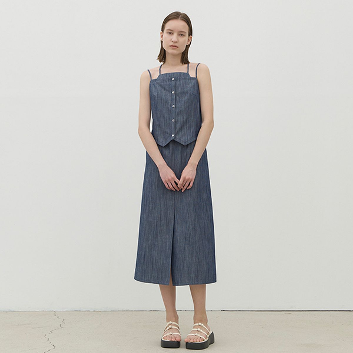 아틀리에 나인(ATELIER NAIN) LAYERED HALTER-NECK DRESS(OP-6164)