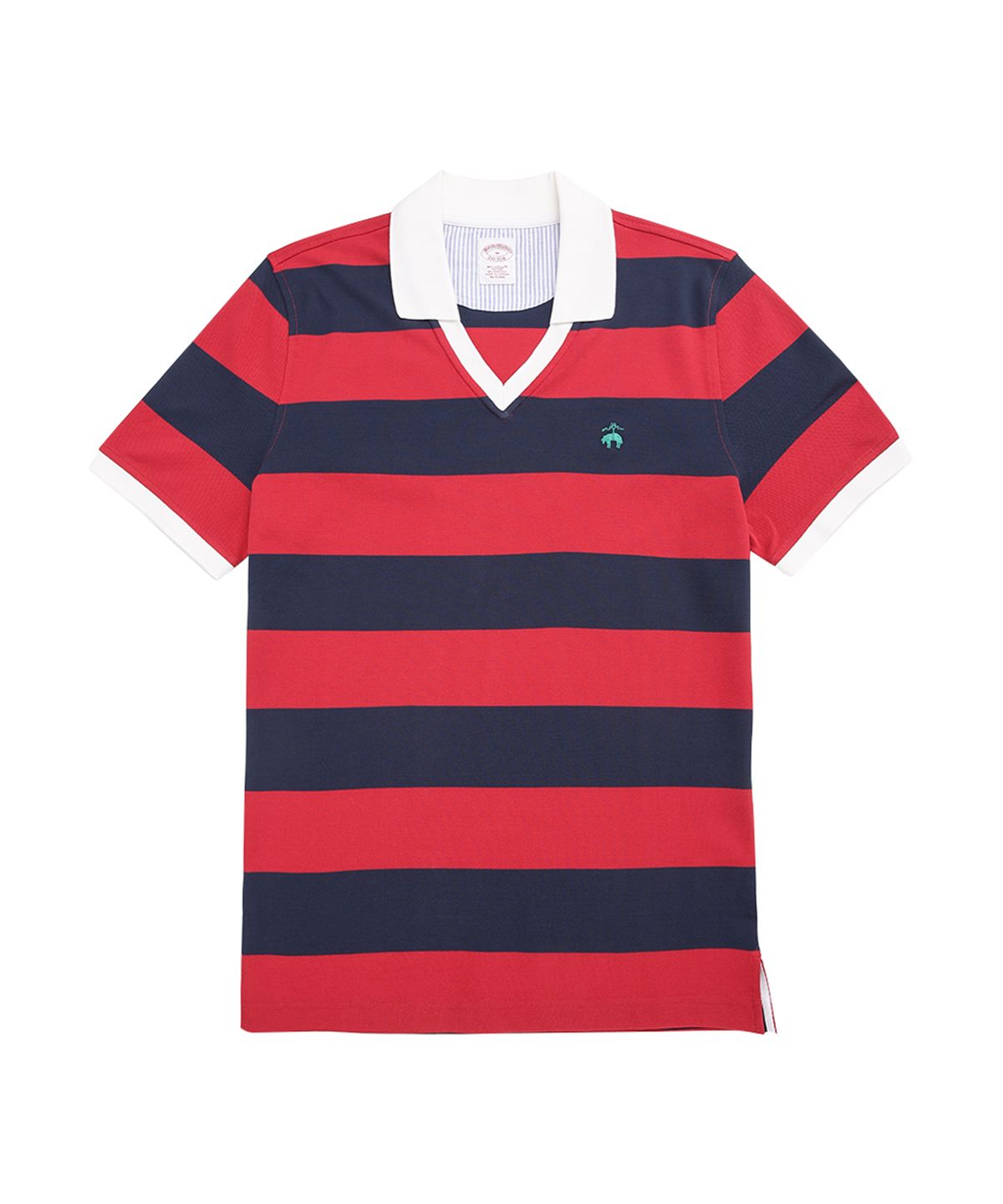 브룩스 브라더스(BROOKS BROTHERS) 조니 칼라 스트라이프 폴로 셔츠 (레드) (BBNTMM8741DEM)