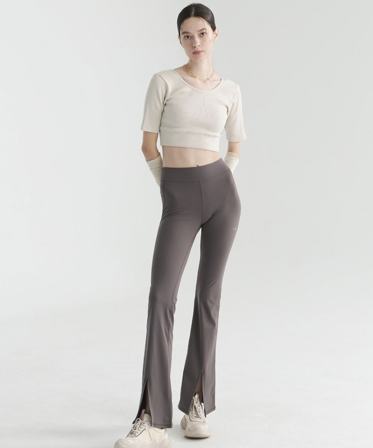 포에떼(FOETTE) 포에떼 기모 부츠컷 요가팬츠 - 딥 브라운
