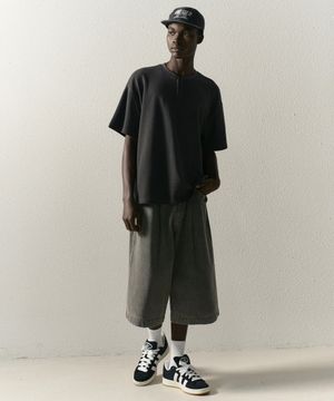 자이언트핏 8부 워시드 데님팬츠 (그레이)