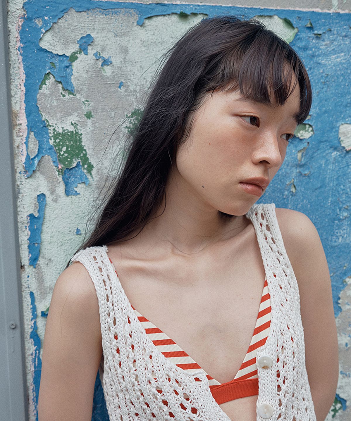 아위(AHWE) Open-Work Summer Vest_WHITE