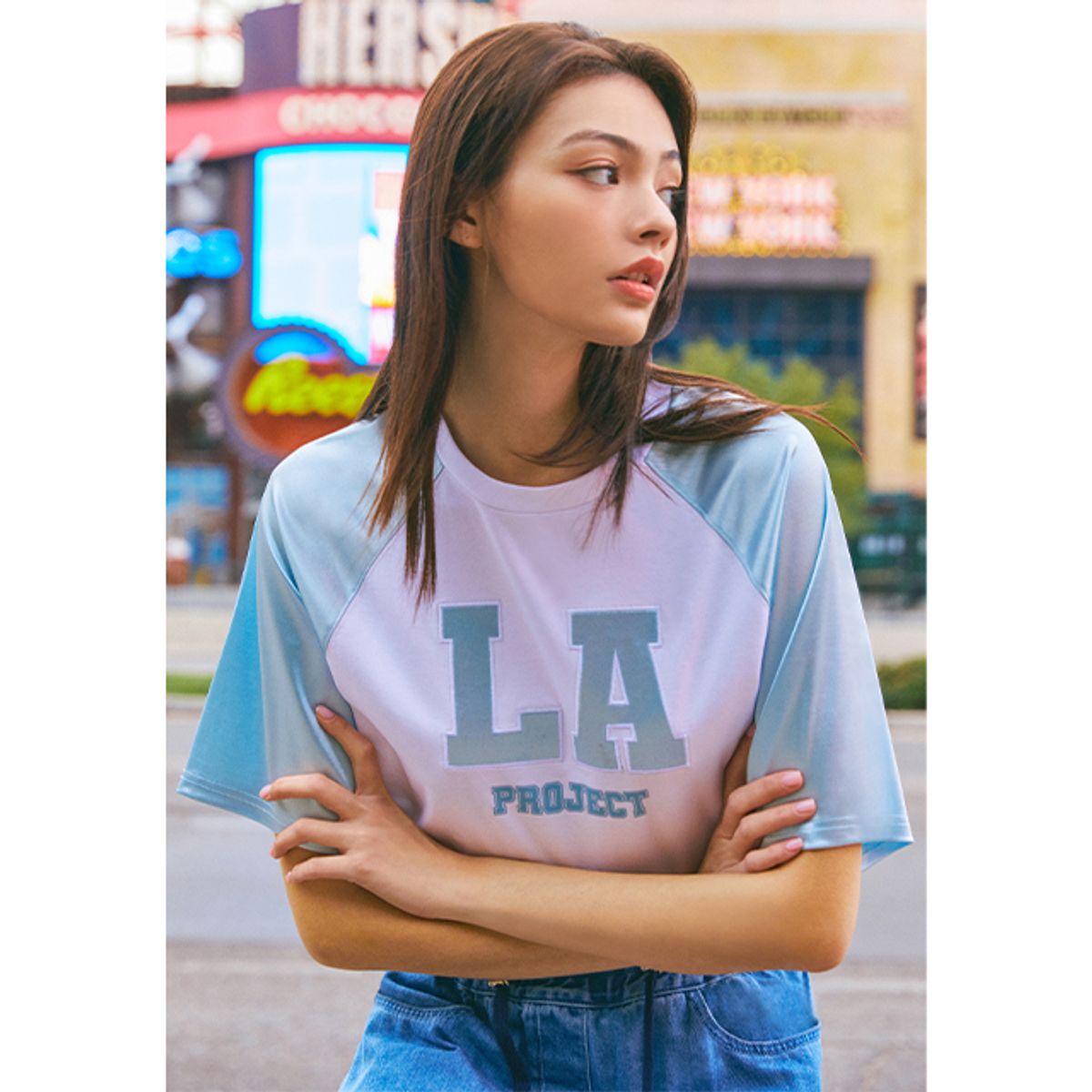 랩(LAP) LA배색 매쉬 져지티셔츠 AQ2CT561