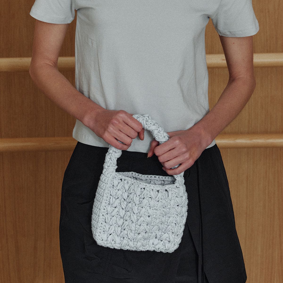 르(LE) hand craft tote bag (light blue)