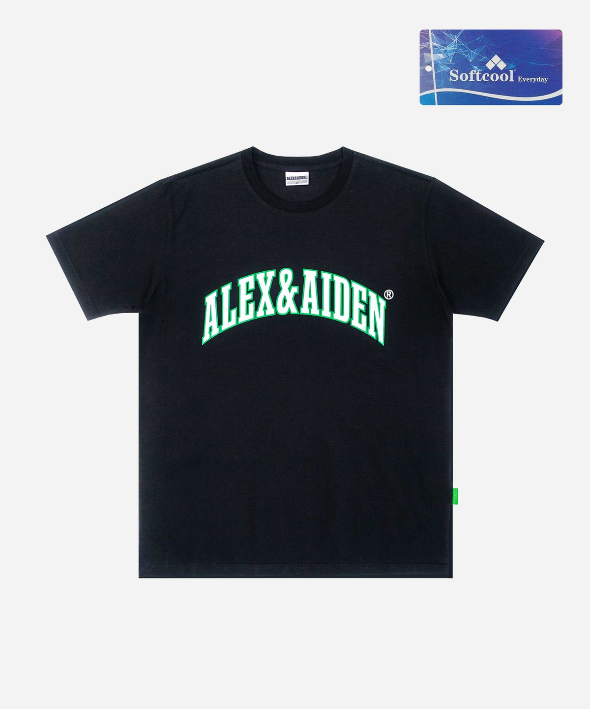 알렉스앤에이든(ALEXNAIDEN) 라인 빅 아치 로고 반팔티(블랙)