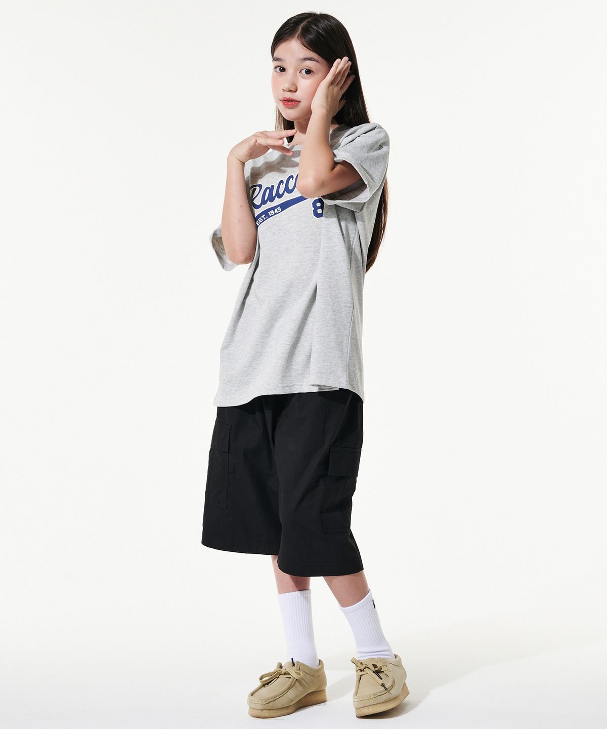 테이크이지 키즈(TAKEASY KIDS) 자이언트핏 카고 하프팬츠(블랙)