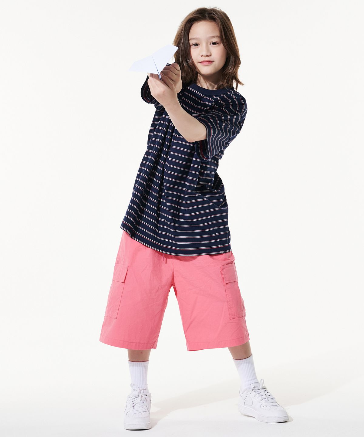 테이크이지 키즈(TAKEASY KIDS) 자이언트핏 카고 하프팬츠(핑크)