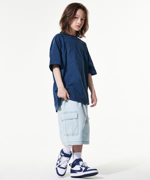 자이언트핏 데님 카고 하프팬츠(아이스블루)