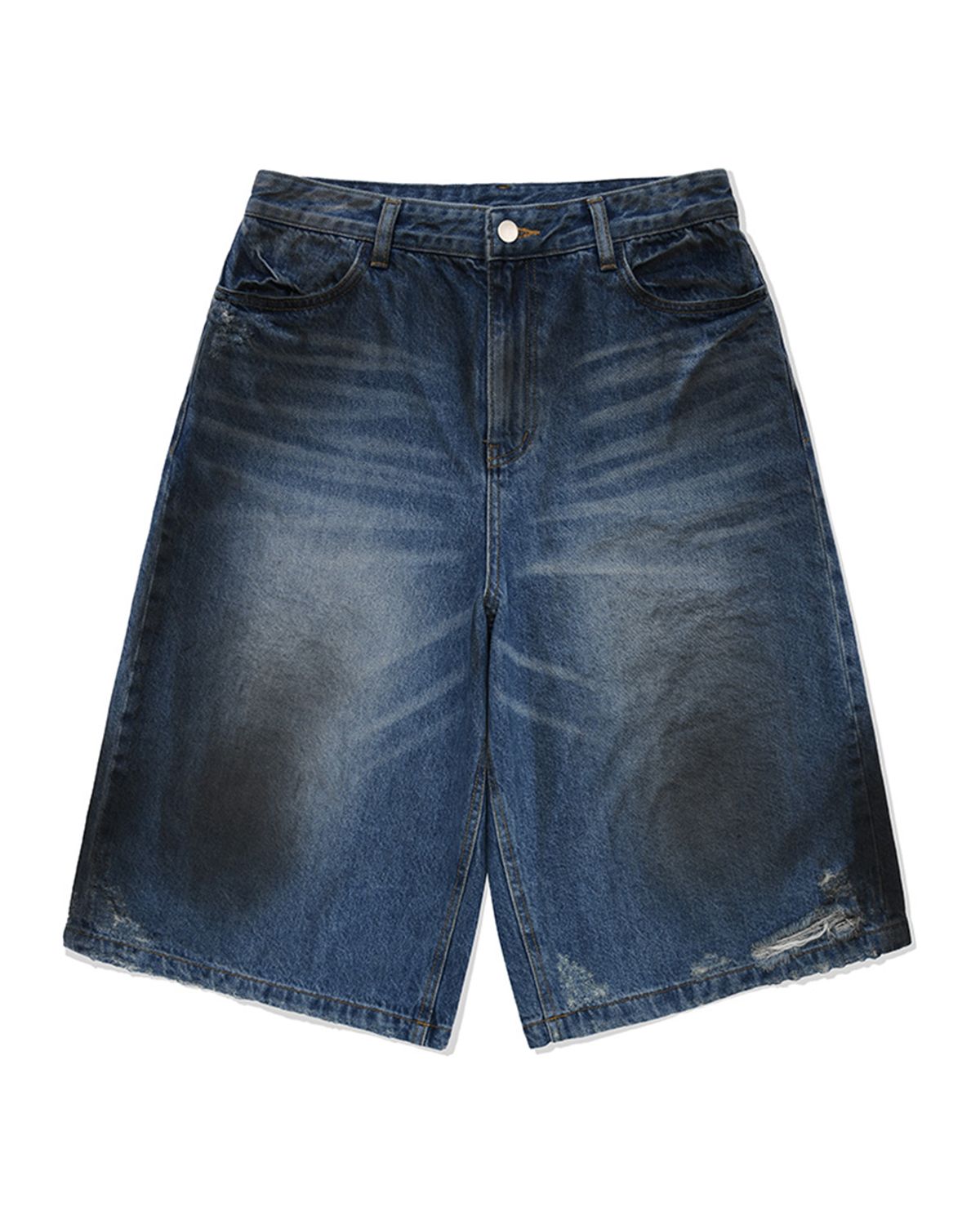 포스333(PHOS333) Dirty Denim Shorts