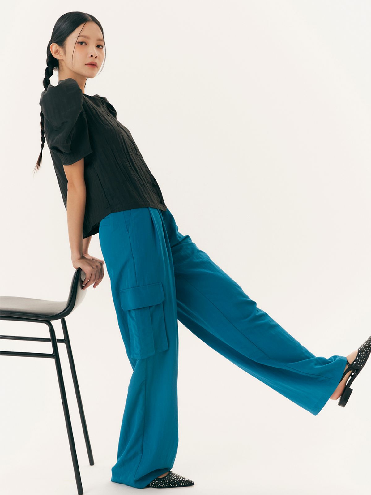 유가당(YUGADANG) Turquoise cargo pants_Turquoise