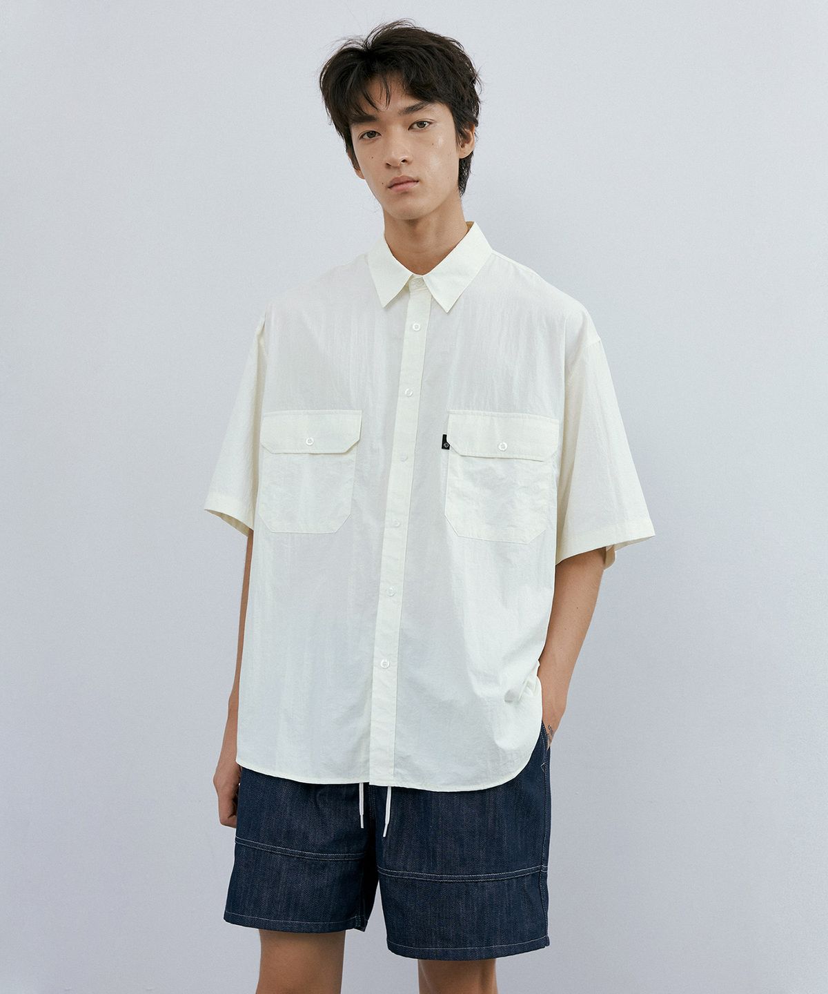 엔도어(ENDOOR) Over easy 1/2 shirt (ecru)