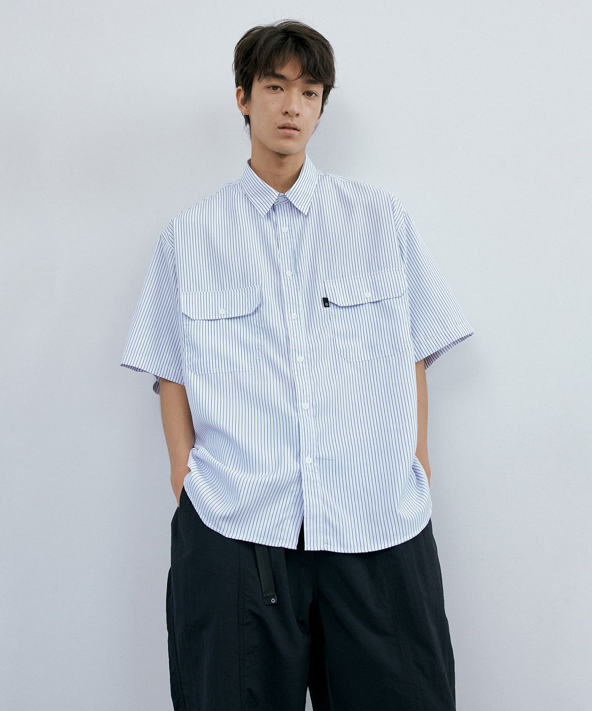 엔도어(ENDOOR) Over easy stripe 1/2 shirt (blue stripe)