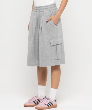 카고 포켓 원턱 버뮤다 스웨트 반바지 [그레이]