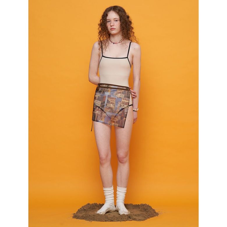 Beach Coverup Setup Skirt_Print  Yellow