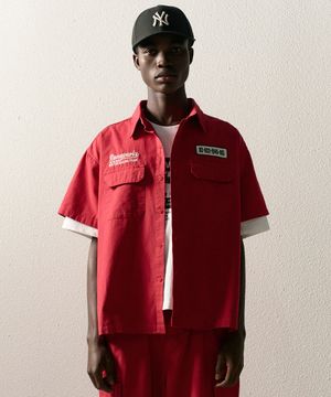 빈티지 카고 워크 셔츠 (칠리레드)