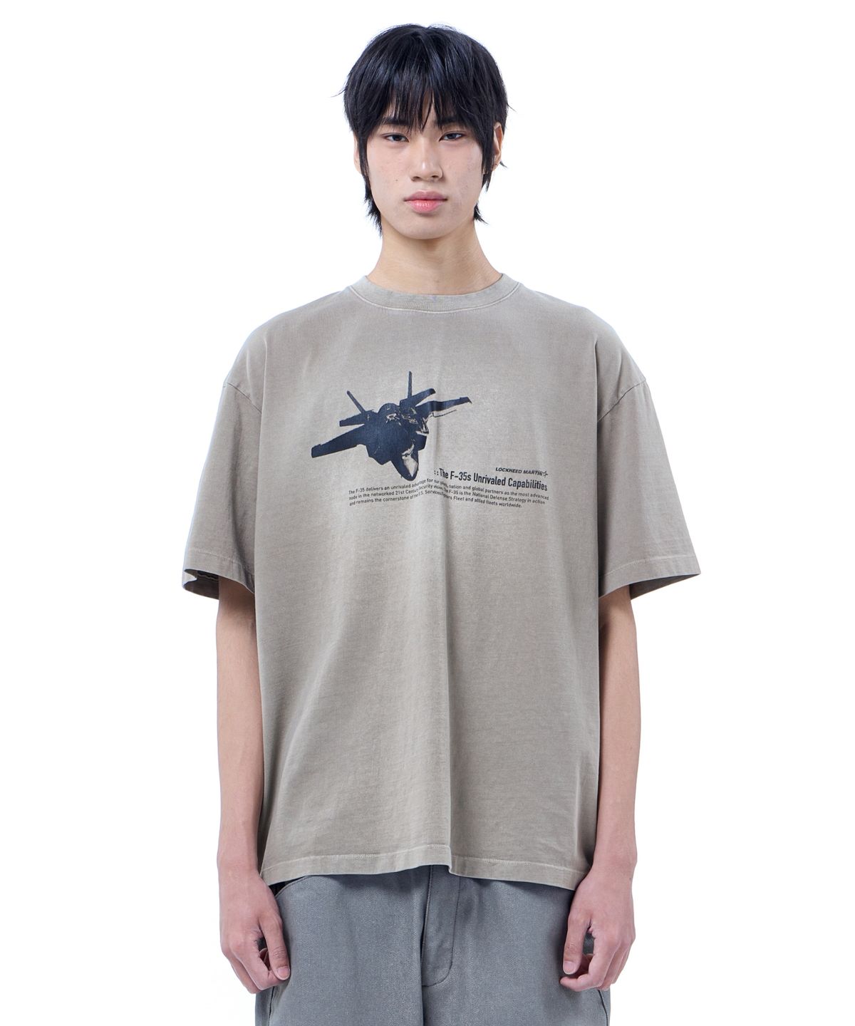 록히드마틴(LOCKHEED MARTIN) F35 GARMENT DYED BRUSH T-SHIRT (BROWN)