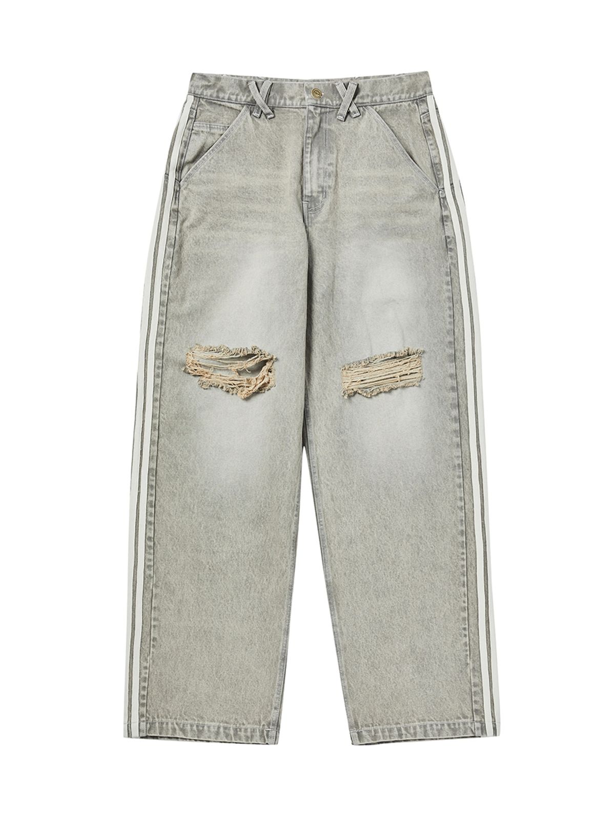 엔와이엑스엑스(NYXX) STRIPE TAPE DENIM PANTS BEIGE
