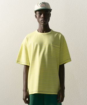 자이언트핏 스트라이프 티셔츠 (레몬)