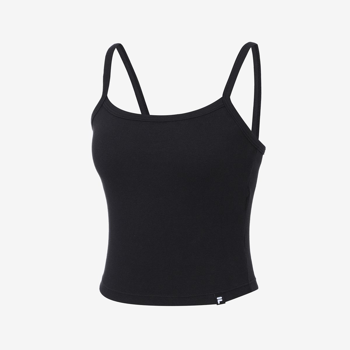 휠라언더웨어(FILA UNDERWEAR) 몰드 부착형 골지 미들 브라탑(FI4ITG2101FBLK)