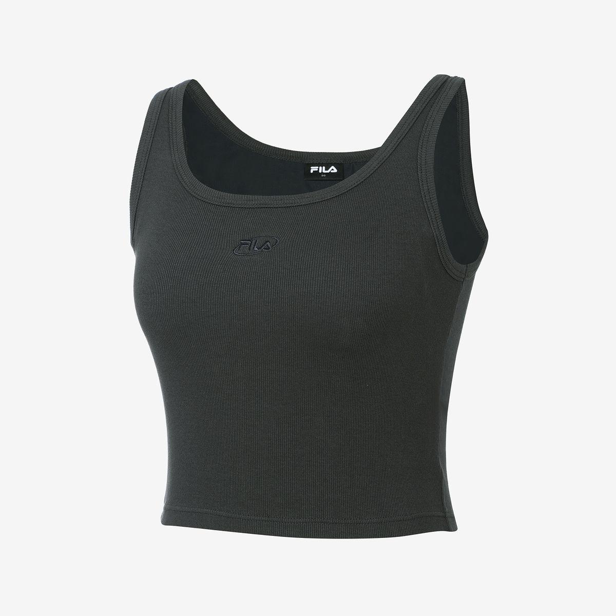 휠라언더웨어(FILA UNDERWEAR) 몰드 부착형 골지 스퀘어넥 미들 브라탑(FI4ITG2102FCGY)