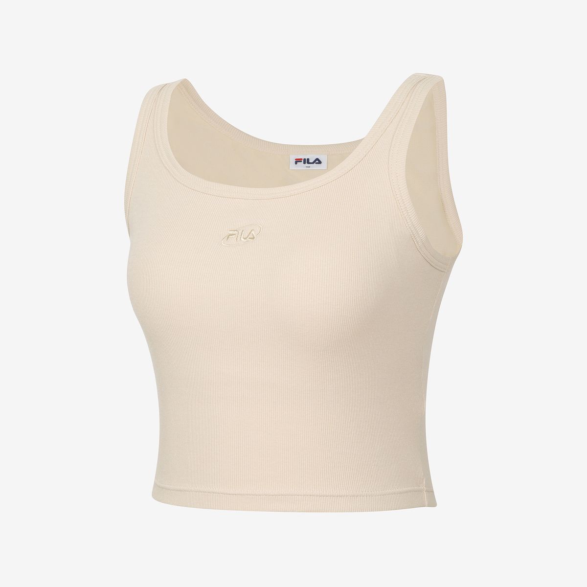 휠라언더웨어(FILA UNDERWEAR) 몰드 부착형 골지 스퀘어넥 미들 브라탑(FI4ITG2102FLBE)