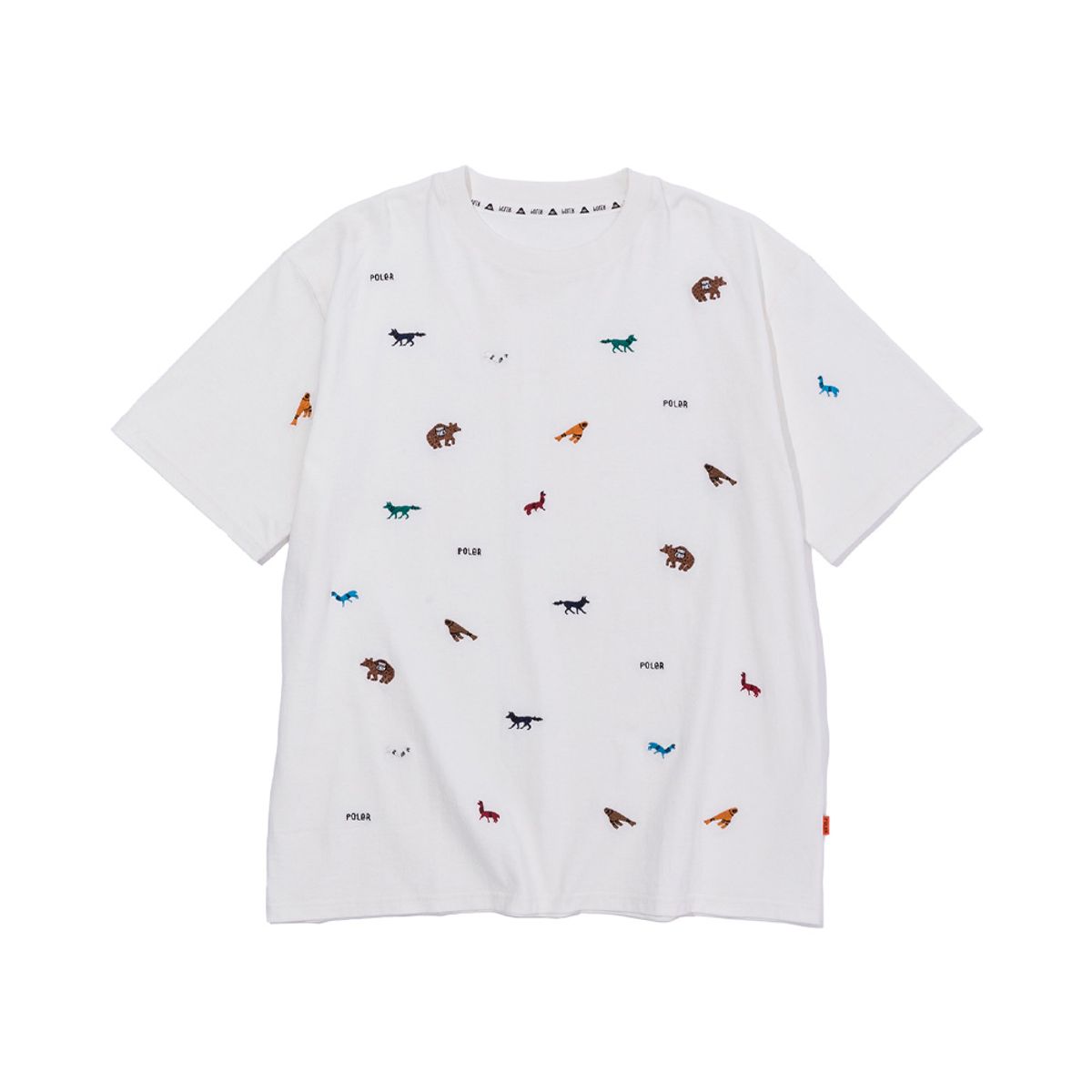 폴러스터프(POLERSTUFF) PRM 워시 EMB 티 ANIMAL WHITE