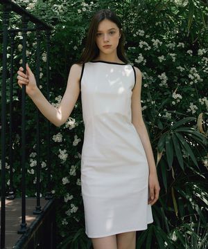 FRA LINEN TRIMMED SLEEVELESS OPS CREAM